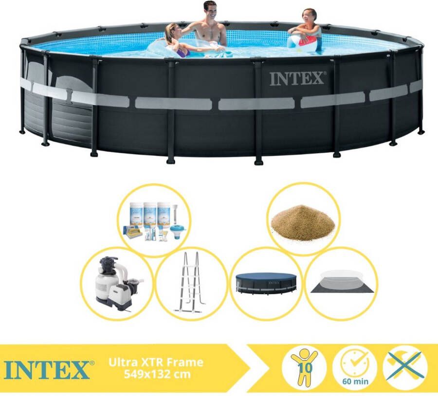 Intex Ultra XTR Frame Zwembad Opzetzwembad 549x132 cm Inclusief Onderhoudspakket en Filterzand