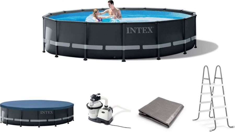 Intex Opzetzwembad Met Accessoires Ultra Xtr Frame 488 X 122 Cm Antraciet