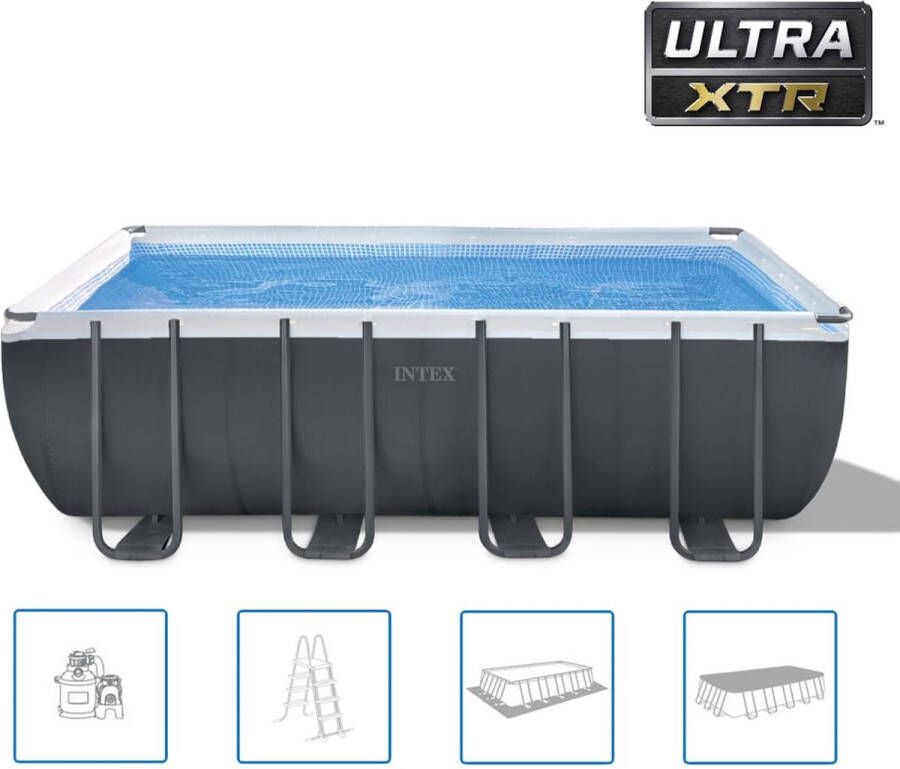 Intex Ultra XTR Rechthoekig Frame Pool 549x274x132 cm incl. accessoires ZwemDeluxe