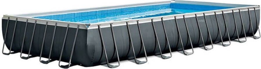 Intex opzetzwembad Ultra XTR antraciet 975 x 488 x 132 cm inclusief accessoires