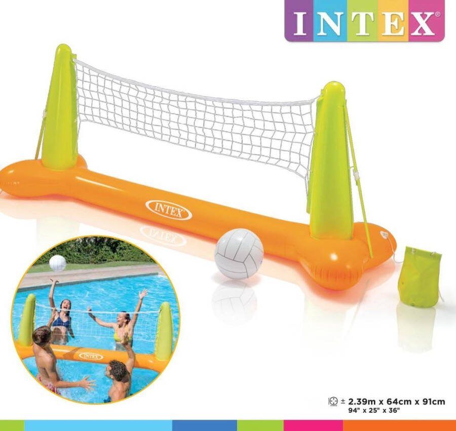 Intex volleybal zwembadspel zwemspel waterspel volleybalspel waterspeelgoed kinderspel zomerspel watervolleybal waterbal opblaasbaar spel zwembad kinderzwembad