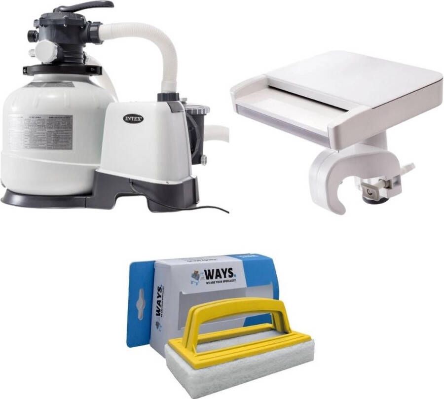Intex Waterval & Zandfilterpomp 10500 L u & Ways Scrubborstel