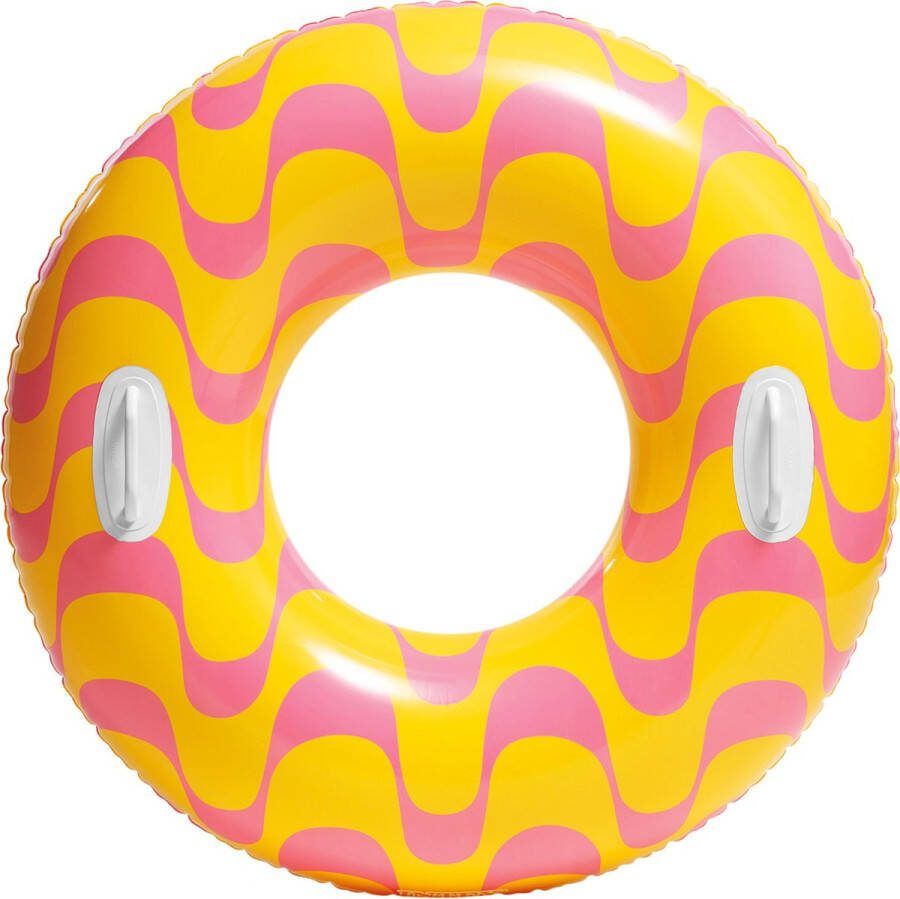 Intex Wavy Zwemring Oranje 91 CM Zwemband Luchtbed Zwembad Strand Luchtbed Lounge inclusief handvaten