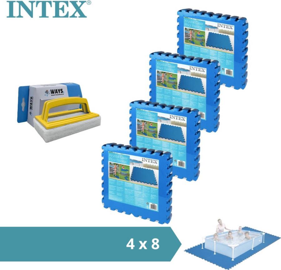 Intex Voordeelverpakking Zwembadtegels 4 Verpakkingen Van 8 Tegels 8m² & Ways Scrubborstel