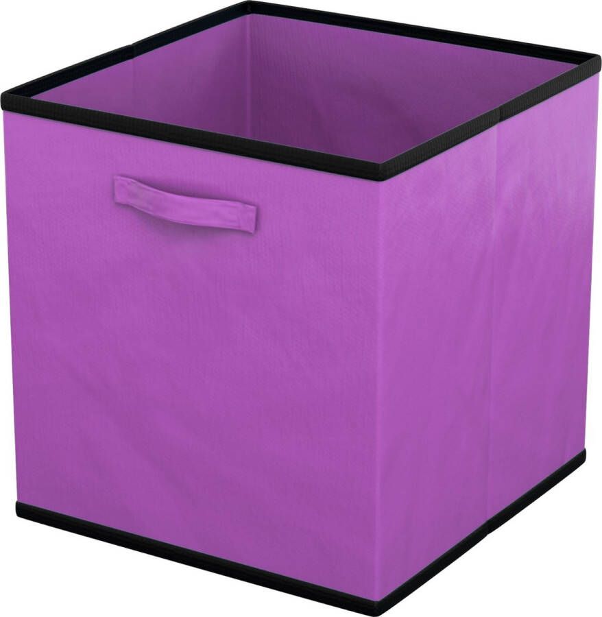 Intirilife 6x Opvouwbare Opbergbox in Paars Multifunctionele verzamelbox om te combineren met kasten of planken