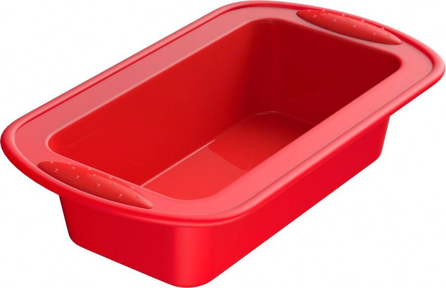 Intirilife Bakvorm van silicone in Rood Buiten 27.3 x 14.7 x 6.5 cm Binnen 22 x 9.7 x 6.3 cm Cakevorm bakvorm voor taarten en brood bakaccessoire antiaanbaklaag hittebestendig