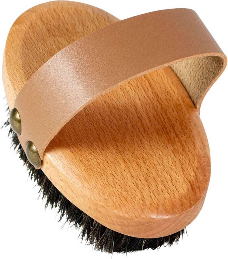 Intirilife Lichaamsborstel met Natuurlijke Haren 11.5 x 6.5 x 3.7 cm Massage Peeling Borstel met Paardenhaar Badborstel voor Huidreiniging