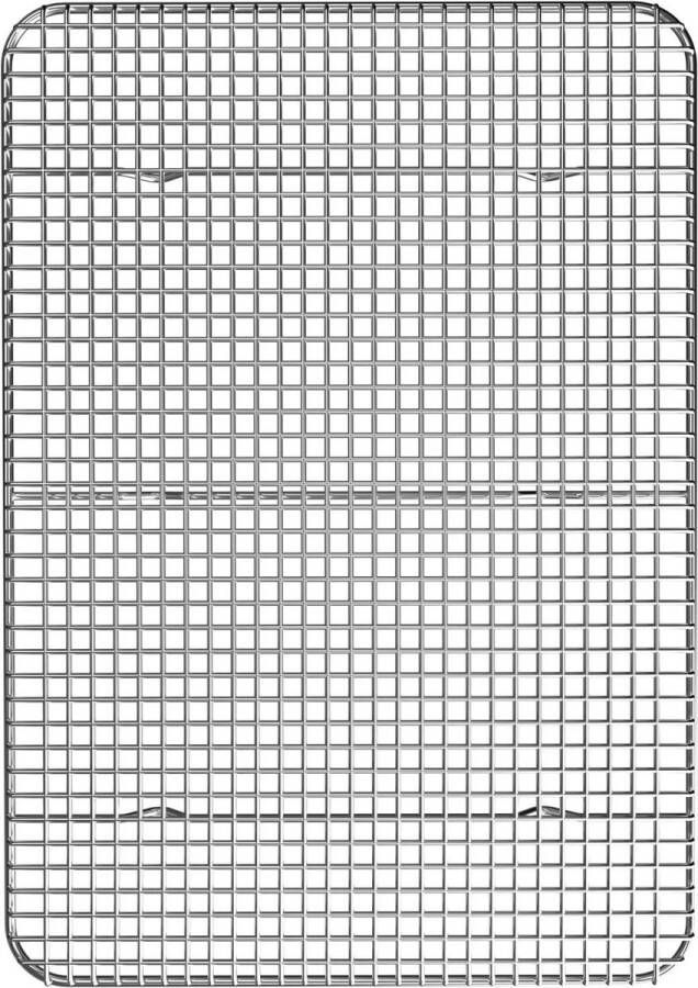 Intirilife Multifunctioneel Roestvrij Stalen Koelrek Bakrek in Zilver met 42 x 29.5 cm Formaat Om te bakken grillen en af te koelen