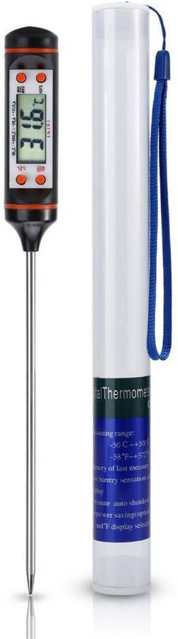 Intirilife Thermometer in zwart – elektronische thermometer voor het meten van temperaturen – digitale temperatuurmeter