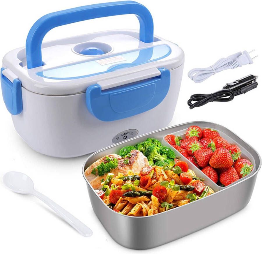 Into Stock 110V 12V Portable Stainless Steel Heating Container bag included Food Warmer Electric Lunch Box for Car Voedselverwarmer Elektrische lunchbox voor in de auto meegeleverde tas