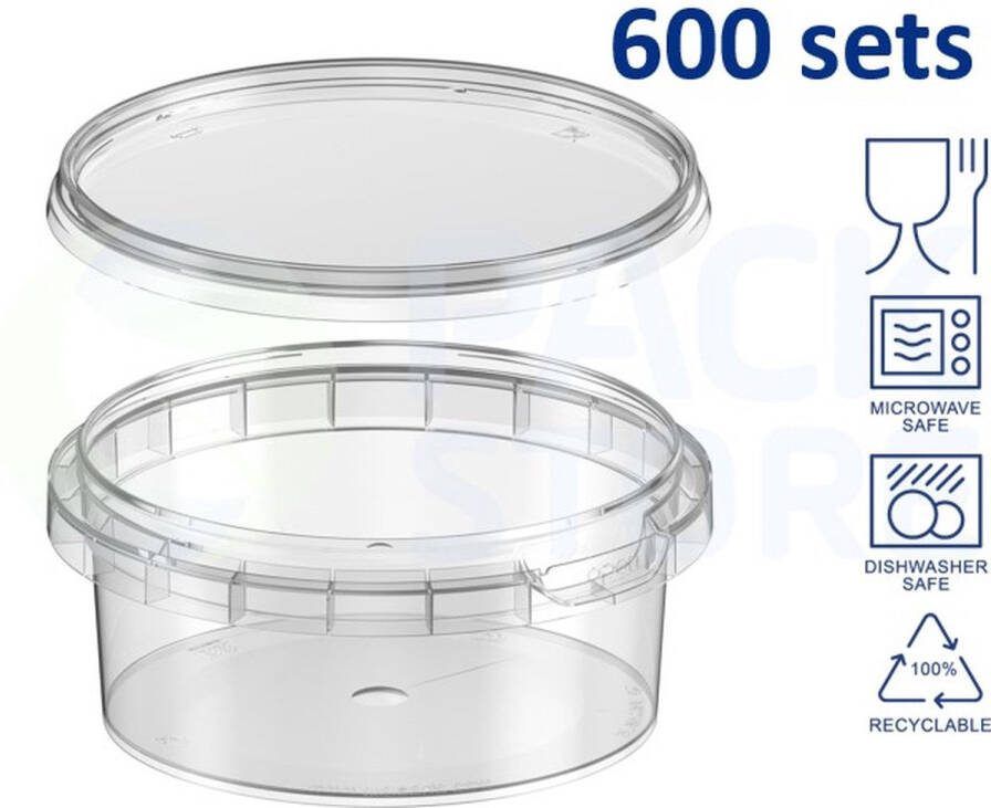 Intopack 600 x plastic bakjes met deksel 180 ml ø95 mm vershoudbakjes meal prep bakjes met deksel transparant geschikt voor diepvries magnetron en vaatwasser direct van een Nederlandse producent