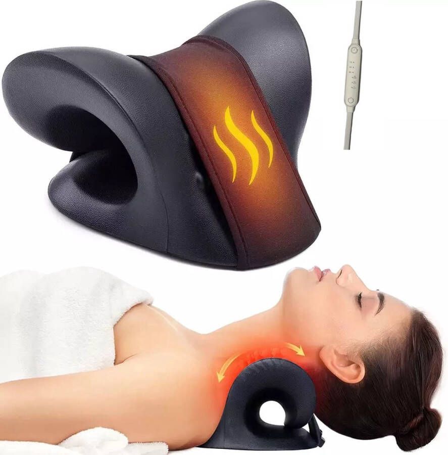 Intra Living Nekstretcher Massagekussen Met Verwarming Nekkussen Nekmassage Apparaat Met 3 Warmtestanden Shiatsu Massagekussen