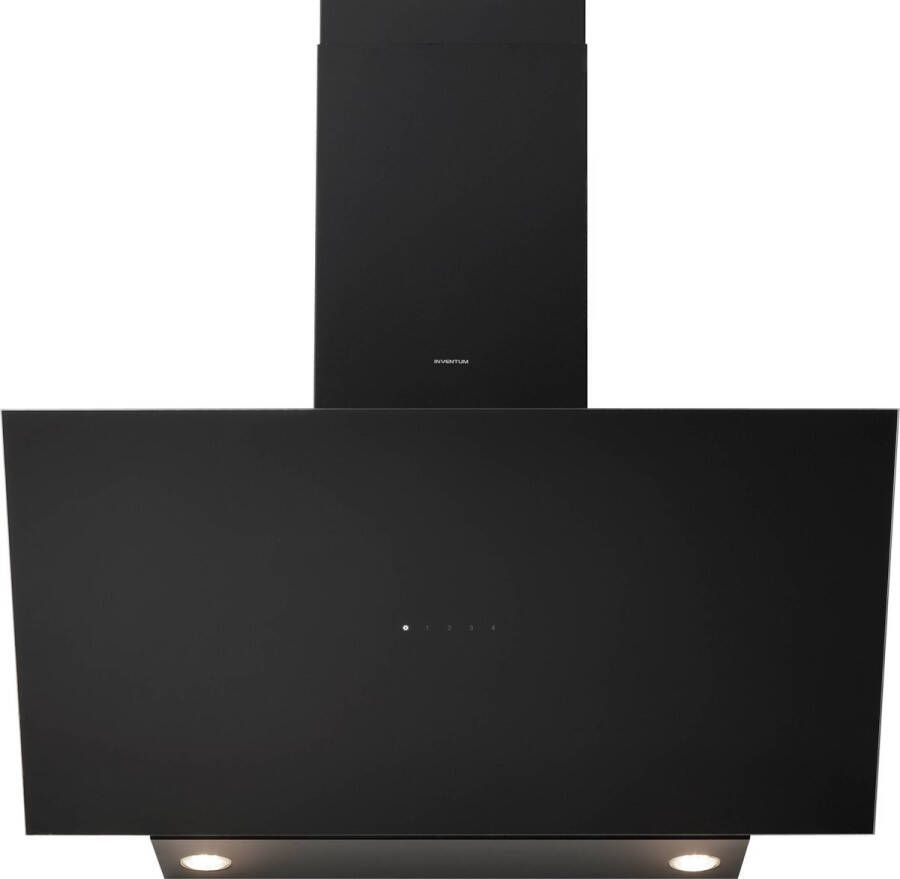 Inventum AKD8005ZWA Schuine afzuigkap 80 cm 665 m³ h 4 standen Timer Energieklasse B Zwart