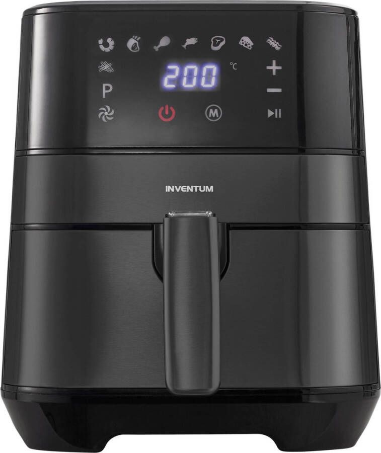 Inventum GF350HLDB Airfryer Hetelucht friteuse 3 5 liter 8 automatische programma's 80 tot 200 graden 1500 watt Zwart