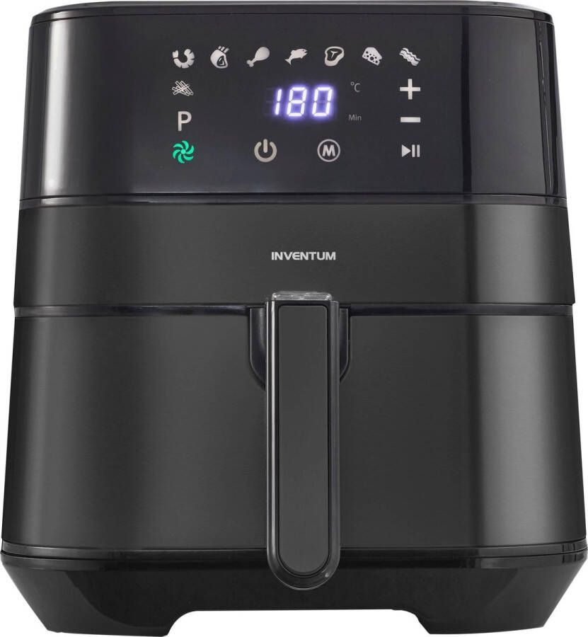 Inventum GF500HLDB Airfryer Hetelucht friteuse 5 liter 8 automatische programma's 80 tot 200°C 1700 watt Zwart