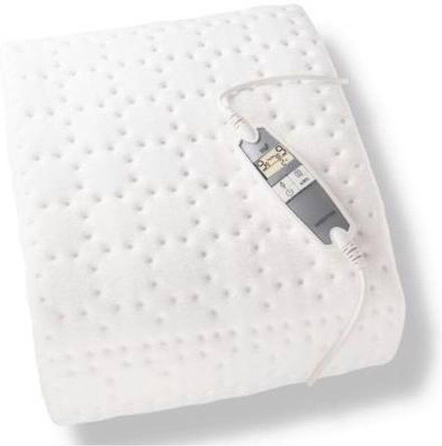 Inventum HL197V Elektrische onderdeken hoeslaken Aparte voetenzone 1 persoons 210x92 cm Anti allergie Antibacterieel Fleece Wit