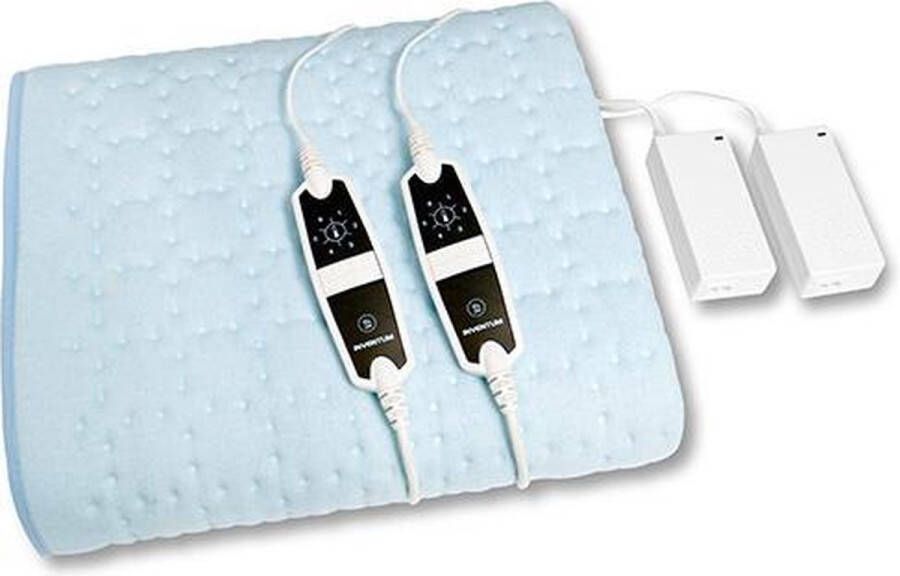 Inventum HNL4212Z Elektrische onderdeken Zwakstroom Warmere voetenzone 2 persoons 160x140 cm Fleece Lichtblauw