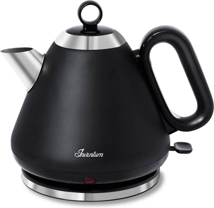 Inventum HW617B Retro waterkoker Inhoud 1 7 liter Roestvrijstaal 2200 watt Zwart RVS
