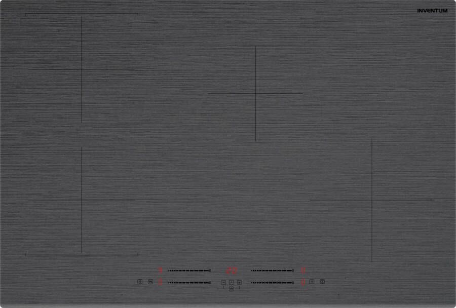 Inventum IKI7735MAT Inbouw inductie kookplaat 77 cm 4 kookzones Bridgefunctie 1- of 2-fase Facetrand voorzijde Matzwart