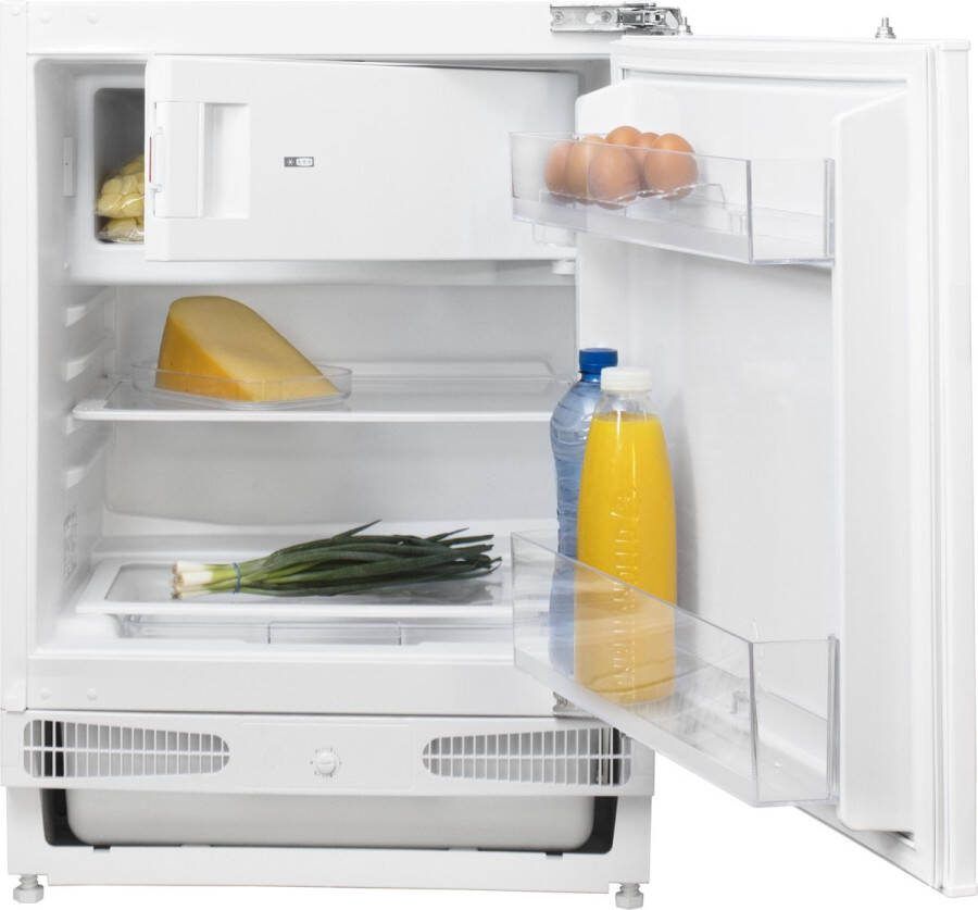 Inventum IKV0821D Inbouw koelkast Onderbouw Vriesvak Nis 82 cm 115 liter 2 plateaus Deur op deur Wit