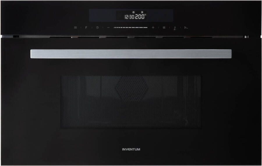 Inventum IMC3834GT Inbouw combi-oven Hetelucht Magnetron Grill 34 liter 38 cm hoog Tot 220 graden Zwart RVS