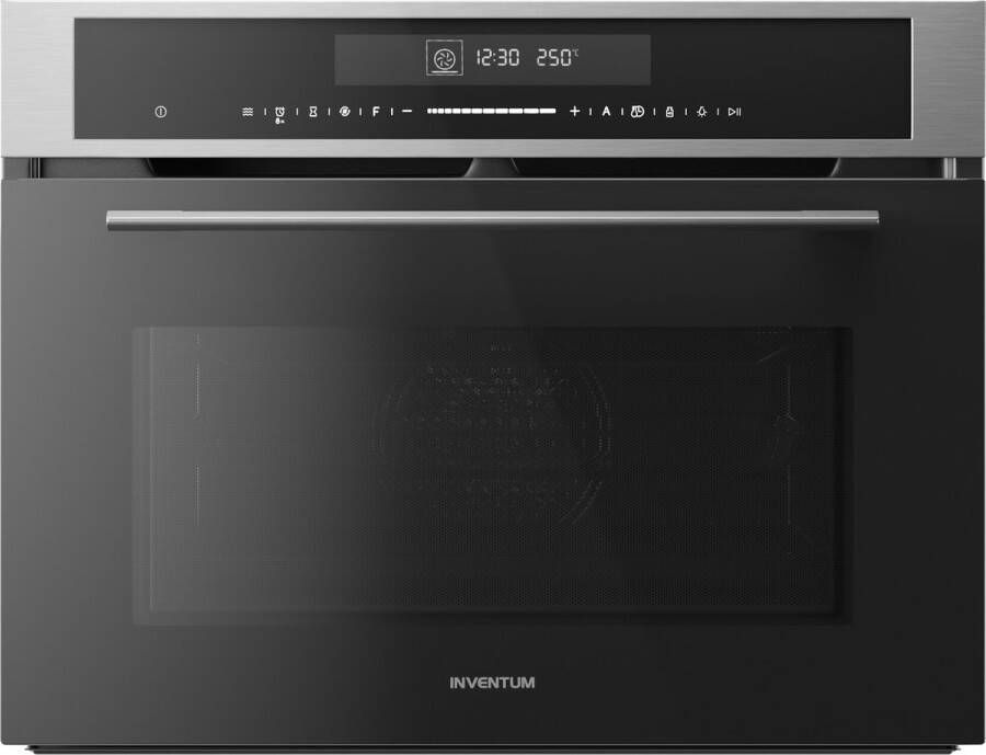 Inventum IMC4535RT Inbouw combi-oven Hetelucht Magnetron Grill 50 liter 45 cm hoog Tot 250 graden Zwart RVS