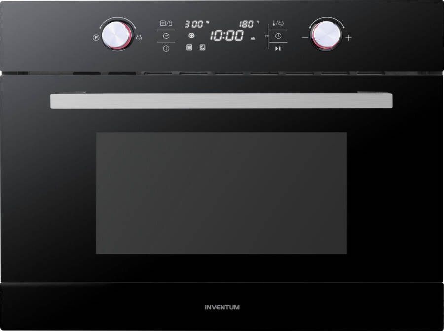 Inventum IMC6044GK Inbouw combi-oven Hetelucht Magnetron Grill 44 liter 45 cm hoog Tot 230 graden Zwart RVS