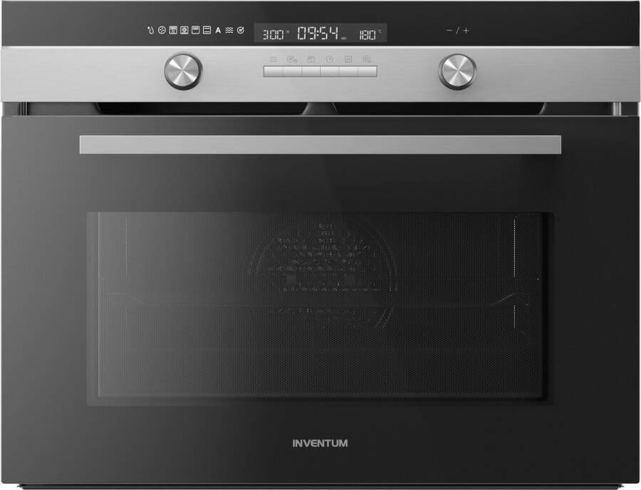 Inventum IMC6150RK Inbouw combi-oven Hetelucht Magnetron Grill 50 liter 45 cm hoog Tot 250 graden Zwart RVS