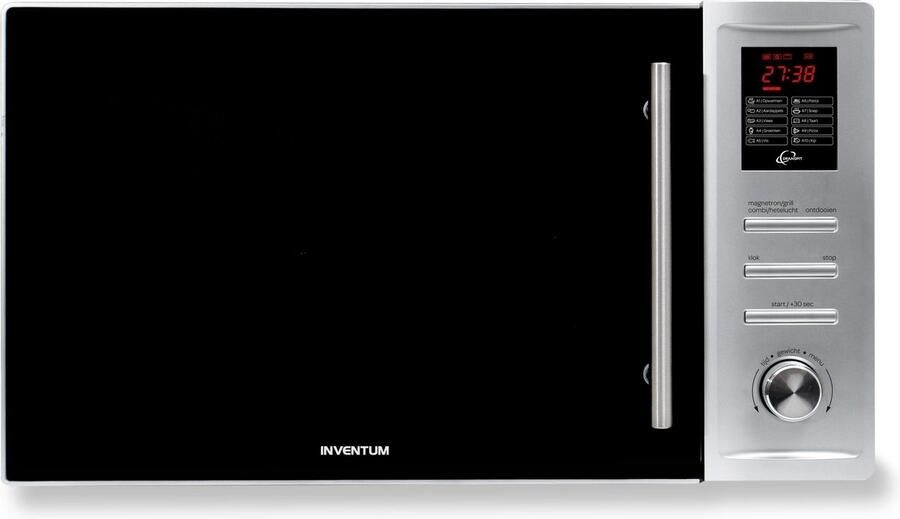 Inventum MN325CS Vrijstaande combimagnetron Heteluchtoven Grill 32 liter 1000 watt 10 kookprogramma's RVS Zwart