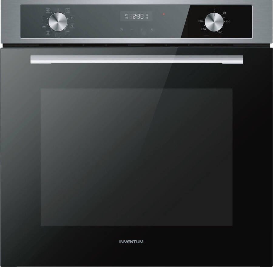 Inventum IOM6072RK Inbouw combi-oven Multifunctioneel Grill 72 liter 60 cm hoog Tot 250 graden Zwart RVS