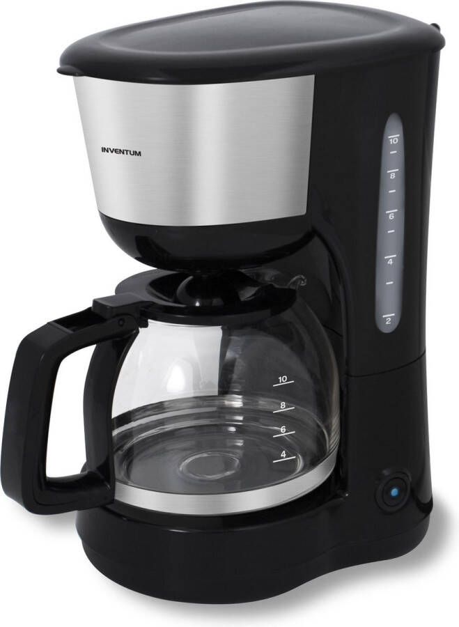Inventum KZ612 Koffiezetapparaat 1 25 liter 10 kopjes Filter 1x4 Glazen kan Warmhoudfunctie Filterkoffie Zwart RVS