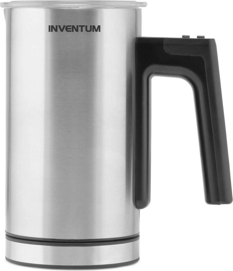 Inventum MK560S Elektrische melkopschuimer 150 300 ml Warm koud opschuimen Verwarmen Antikleeflaag Bediening op handvat RVS Zwart