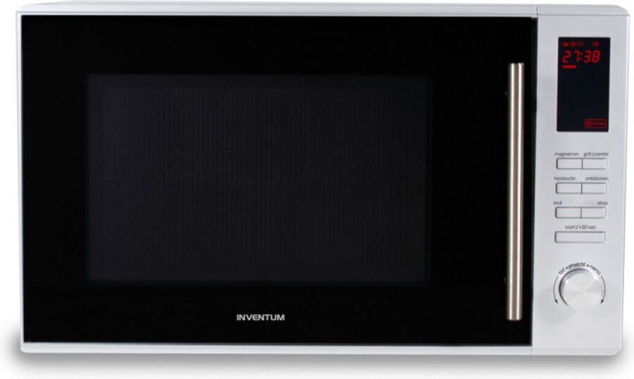 Inventum MN305C Vrijstaande combimagnetron Heteluchtoven Grill 30 liter 900 watt 10 kookprogramma's RVS Zwart