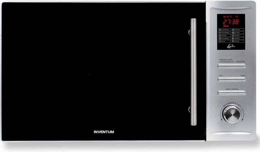 Inventum MN325CS Vrijstaande combimagnetron Heteluchtoven Grill 32 liter 1000 watt 10 kookprogramma's RVS Zwart