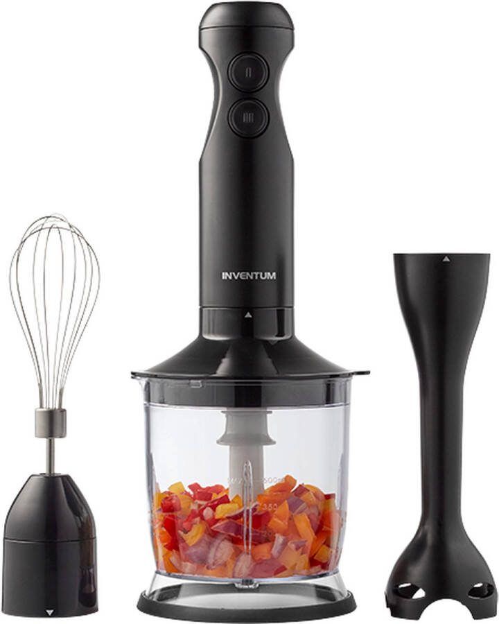 Inventum Staafmixer Set Zwart 350 Watt Mx350b Met Garde En Hakselaar