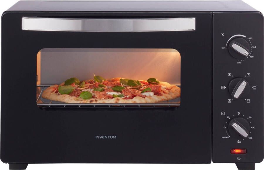 Inventum OV307B Vrijstaande heteluchtoven Draaispit 30 liter 1600 watt 6 programma's Zwart