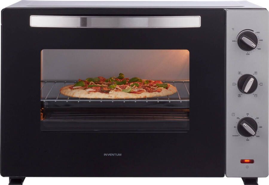 Inventum OV607S Vrijstaande heteluchtoven Draaispit 60 liter 2000 watt 6 programma's Zilver