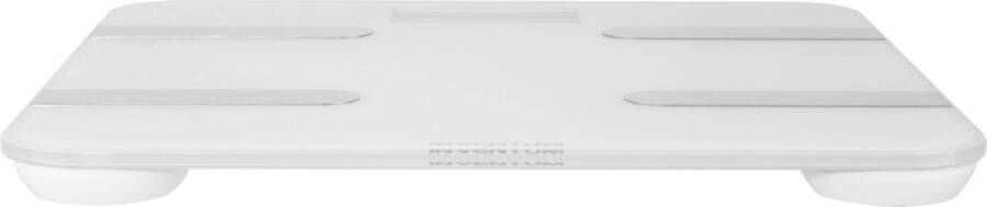 Inventum PW810W Personenweegschaal Digitaal Lichaamsanalyse 10 gebruikers Tot 180 kg Inclusief batterijen Glas Wit