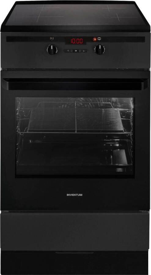 Inventum VFI5042ZWA Vrijstaand inductie fornuis Elektrische oven 4 kookzones 50 cm 65 liter Zwart