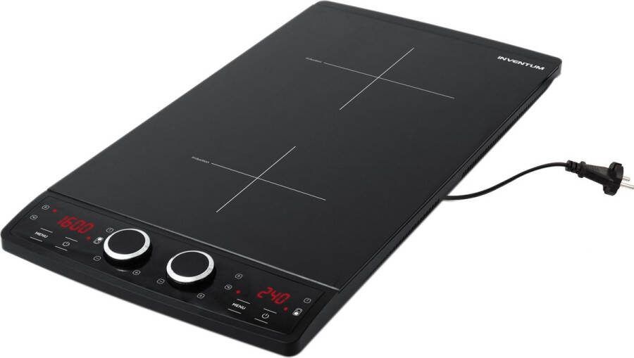 Inventum VKI3010ZWA Vrijstaande inductie kookplaat 2 kookzones 1-fase plug & play Zwart