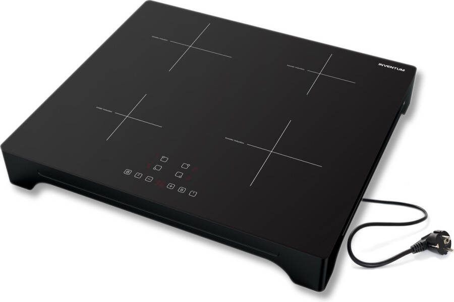 Inventum VKI6010ZWA Vrijstaande inductie kookplaat 4 kookzones 1-fase plug en play Zwart