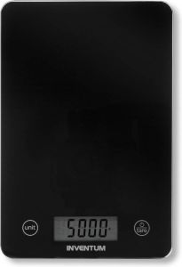 Inventum WS305B Digitale Precisie Keukenweegschaal 1 gr tot 5 kg Tarra functie Zwart glas