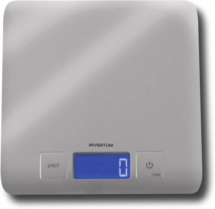 Inventum WS335 Digitale keukenweegschaal 1 gr tot 5 kg Tarrafunctie RVS oppervlak Inclusief batterijen RVS