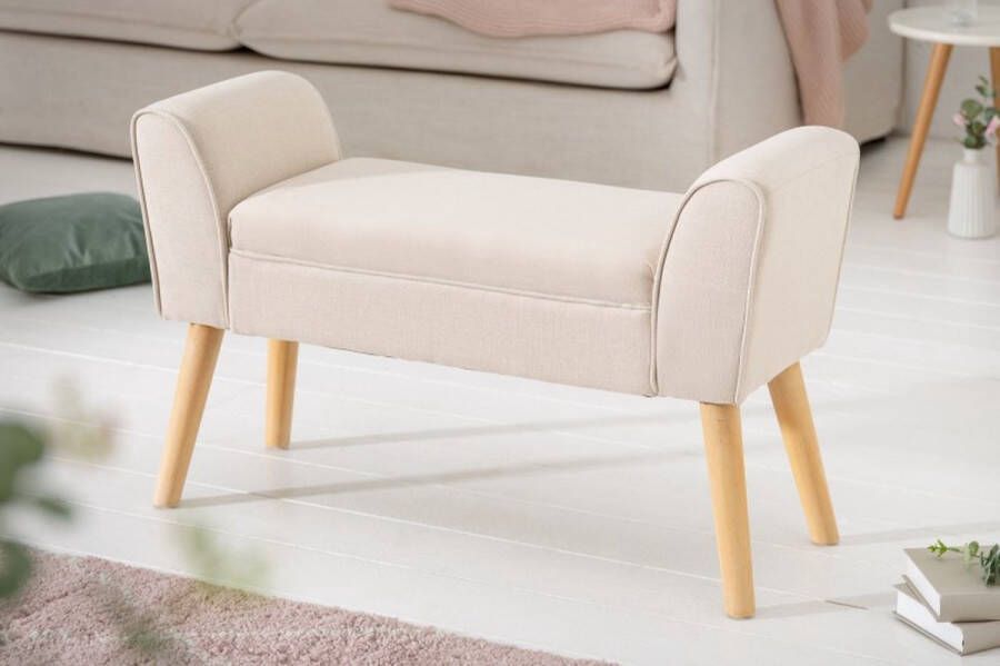 Invicta Interior Elegante bank SCARLETT 90cm beige met armleuningen 40407