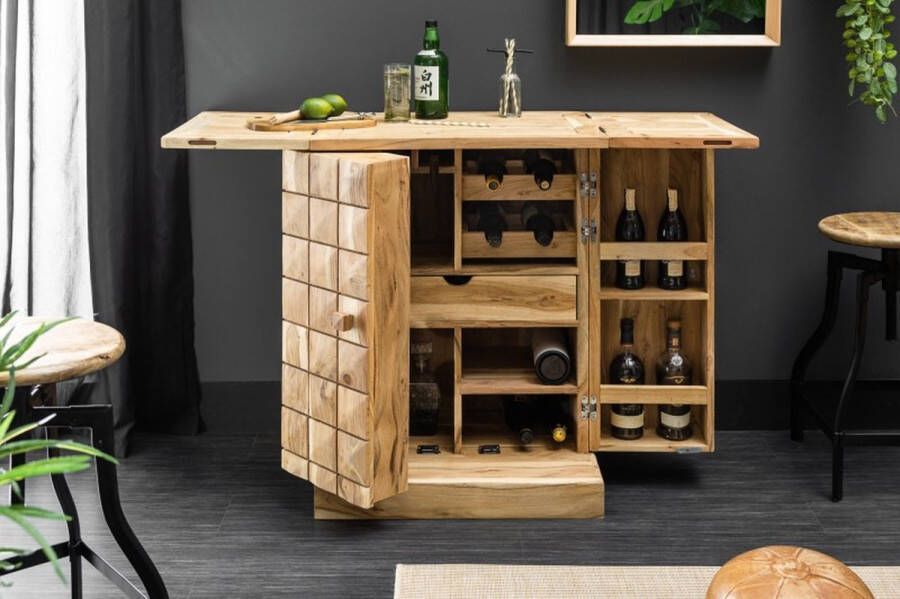 Invicta Interior Handgemaakte barkast MOSAICO 130cm massief acaciahout 3D-effect 39750