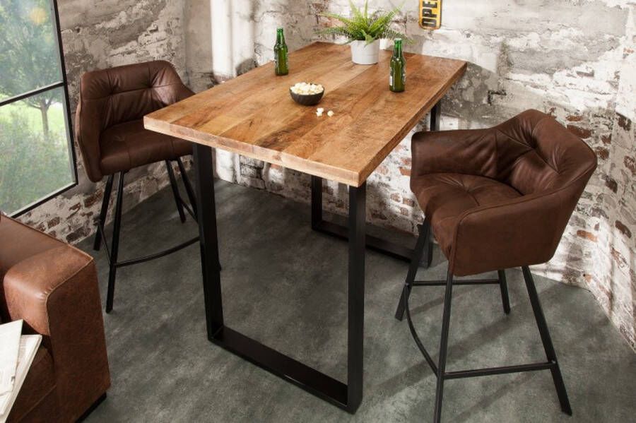 Invicta Interior Massieve bartafel IRON CRAFT Bartafel van natuurlijk mangohout 120 cm industrieel ontwerp 38668