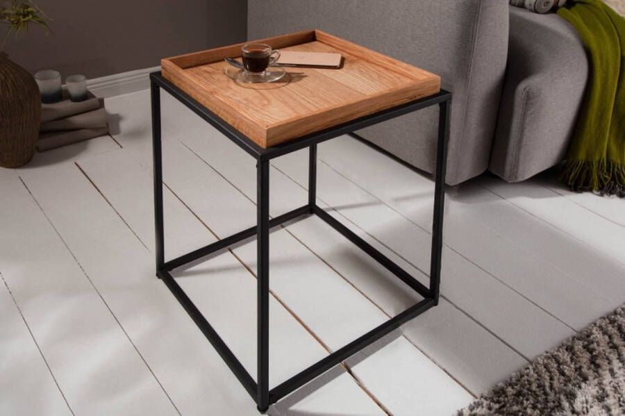 Invicta Interior Bijzettafel Elements 40cm Eiken Met Afneembaar Dienblad 39714