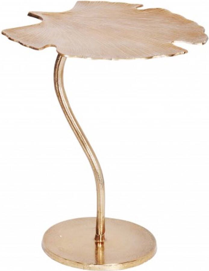 Invicta Interior Decoratieve bijzettafel GINKGO LEAF 45cm goud handgemaakt metaal 41789