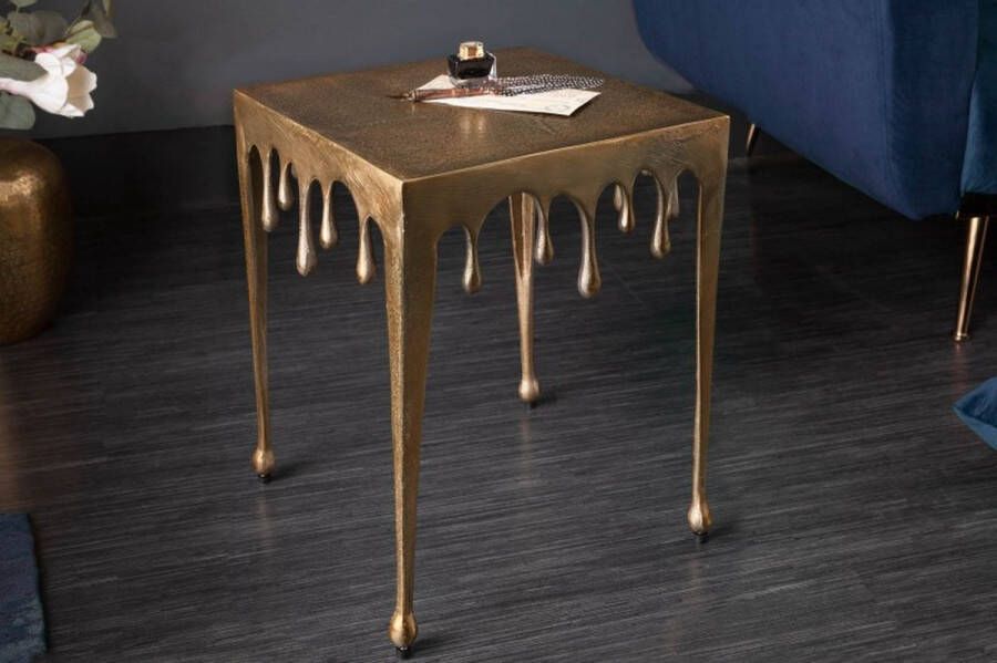 Invicta Interior Extravagante bijzettafel LIQUID LINE S 34cm goud druppelvormig design 40639