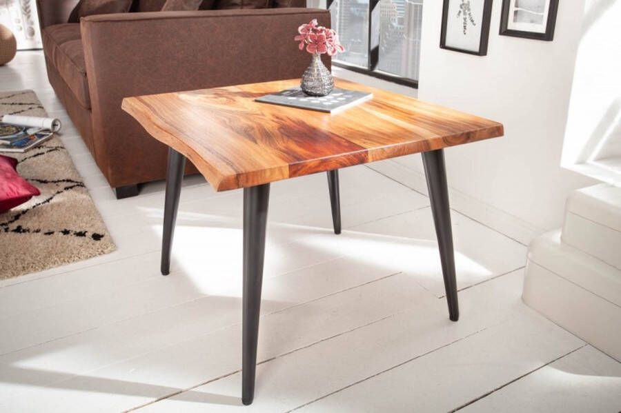 Invicta Interior Massieve bijzettafel ORGANIC LIVING 60cm acaciahouten salontafel met boomrand 39660